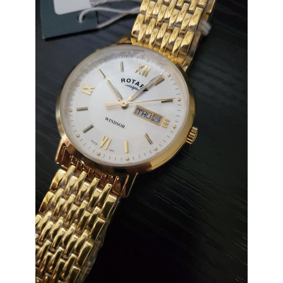 🔥New Full Set Rotary Windsor Gb0530309 Sunburst‎ Dial Gold tone Men's Watch - Picture 1 of 7
